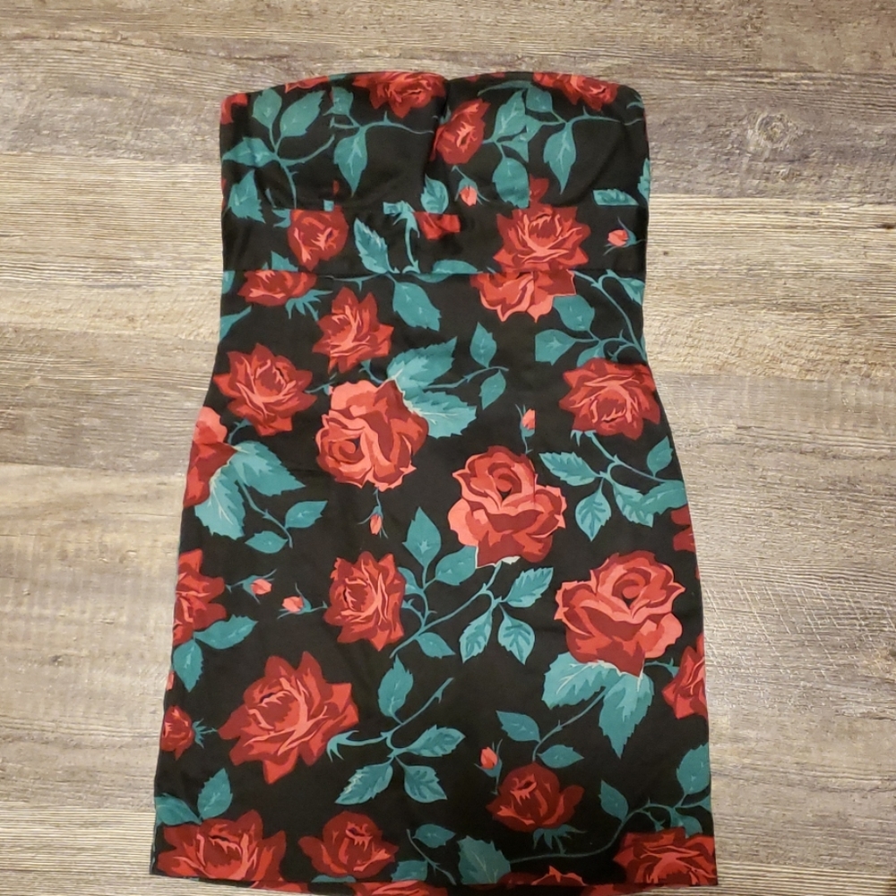 Black and rose dress